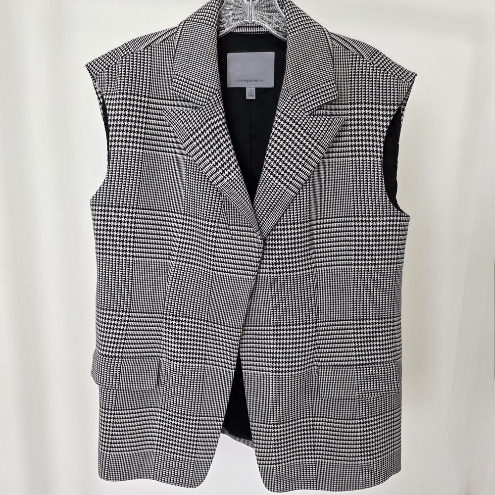Classiques Entier Black And White Herringbone Vest Size M